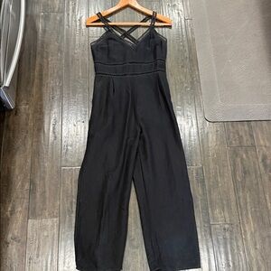 Express Black Crisscross Strap Wide-Leg Jumpsuit